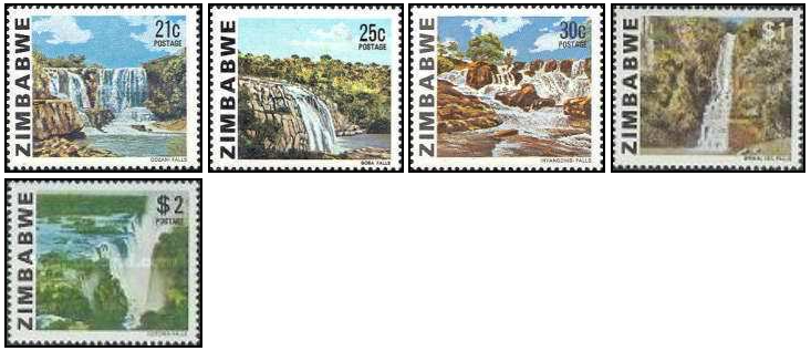 Odzani Falls, Goba Falls, Inyangombi Falls, Bridal Veil Falls, Victoria Falls